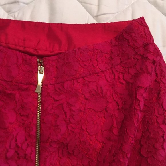 kate spade magenta pink red lace skirt size 4 nwot - Picture 12 of 16